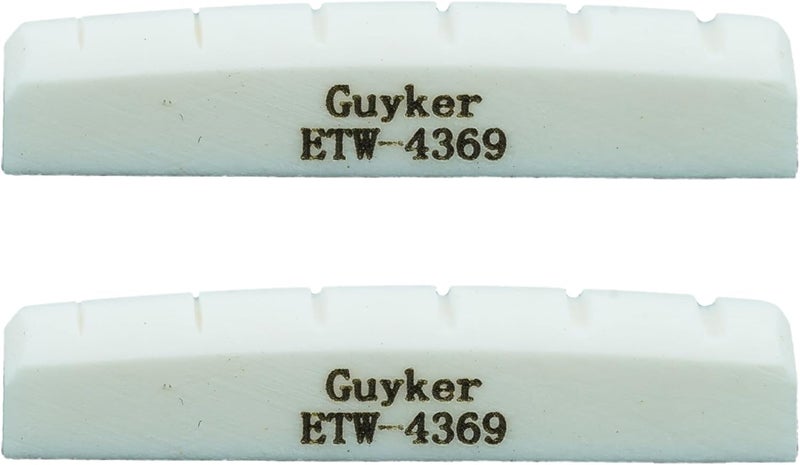 guyker 43mm Guitar Bone Nut - White Pre-Slotted Bone Nuts for 6 String LP Les Paul Style Electric Guitar Replacement Parts Accessories 43mm*6mm*9mm (2 Pieces), ETW-4369 - Image 1